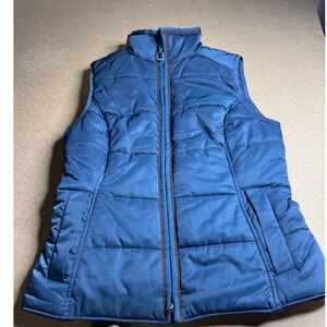 Ariat Mens Puffer Vest Blue Quilted Full Zip Polka‎ Dot Lining Size Small